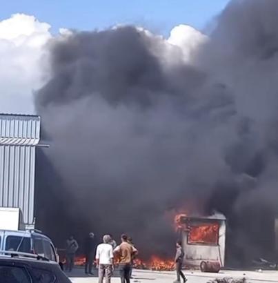 İmalathanede yangın çıktı