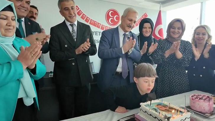 MHP, down sendromlu Mert Affan'ın doğum gününü kutladı