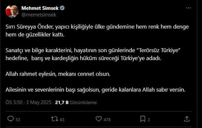 Siyasilerden Sırrı Süreyya Önder için başsağlığı mesajı (3)