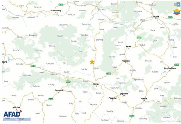 Kütahya'da 4 büyüklüğünde deprem