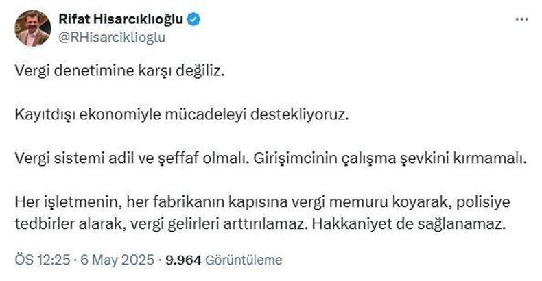 TOBB Başkanı Hisarcıklıoğlu: Kayıt dışı ekonomiyle mücadeleyi destekliyoruz