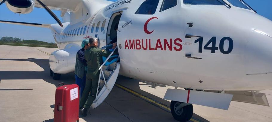 Kalp grefti, Hava Kuvvetleri'ne ait ambulans uçakla Ankara'ya getirildi