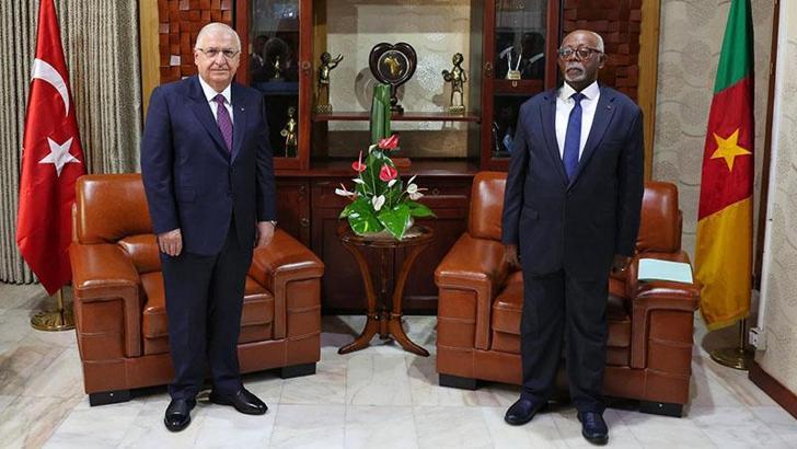 Milli Savunma Bakanı Güler, Kamerun Dış İlişkiler Bakanı Mbella ile bir araya geldi