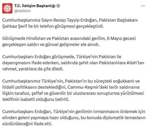 Cumhurbaşkanı Erdoğan, Pakistan Başbakanı Şerif ile görüştü