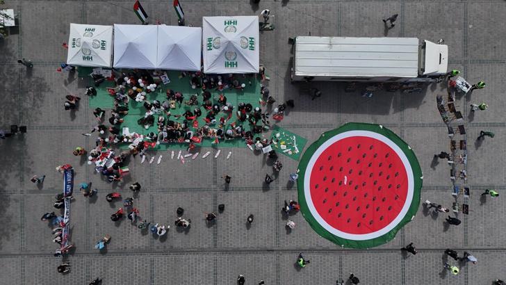 İstanbul’da kadınlardan Gazze’ye destek eylemi