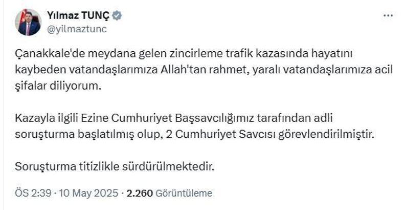 Çanakkale'de zincirleme kaza; 6 ölü, çok sayıda yaralı var (2)