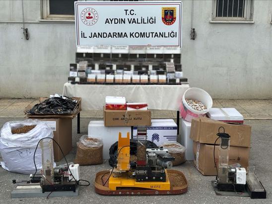 Aydın'da kendi sardıkları tütünleri piyasaya sürmeye çalışan 2 şüpheliye gözaltı
