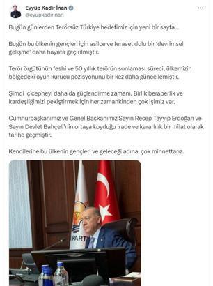 AK Parti'li İnan: 50 yıllık terörün sonlaması süreci, ülkemizin oyun kurucu pozisyonunu güncellemiştir