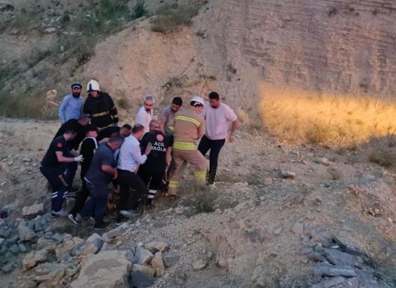 Mardin'de, uçurumdan yuvarlanan otomobilin sürücüsü yaralandı