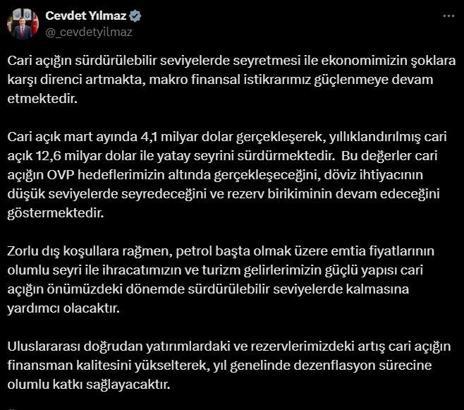 Cevdet Yılmaz: Makro finansal istikrarımız güçlenmeye devam etmektedir