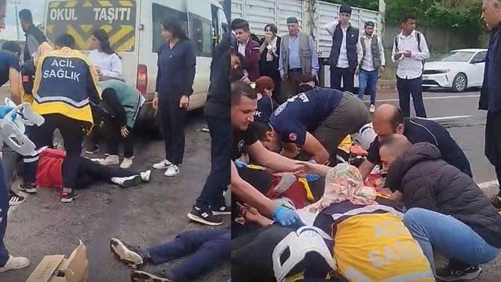 Öğrenci servis minibüsü, TIR’a çarptı: 9 yaralı