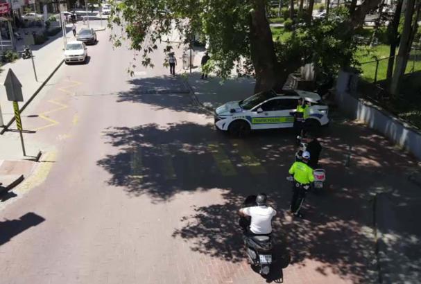 Kula'da dron destekli trafik denetimi