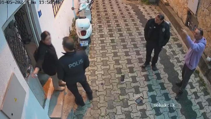 Komşular arasındaki anlaşmazlık kamerada