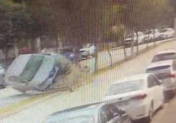 Kontrolden çıkan otomobil, refüjdeki ağaca çarpıp, takla attı