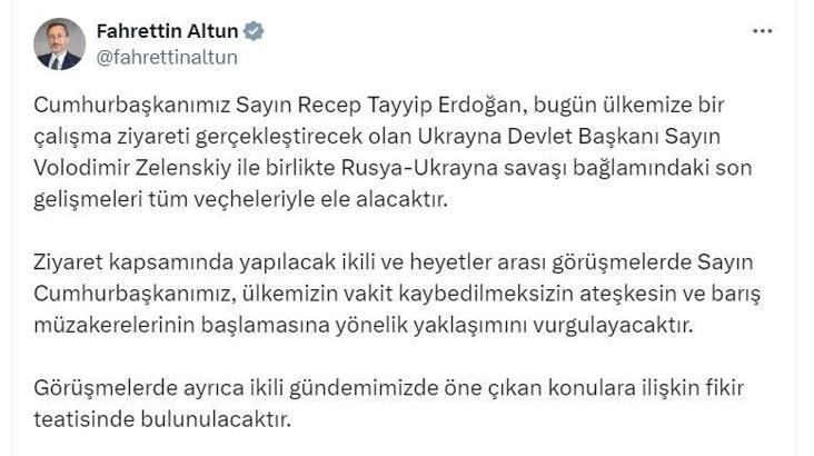 Ukrayna Devlet Başkanı Zelenskiy, Ankara'da