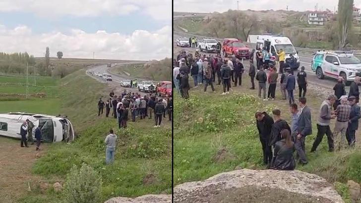 Kayseri'de öğrencileri taşıyan minibüs devrildi; 16 yaralı