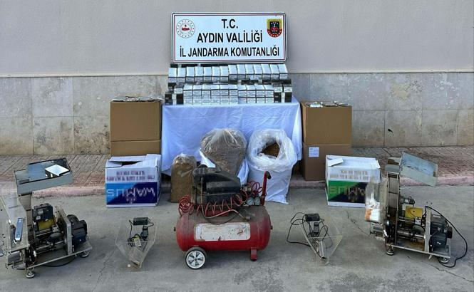 Aydın'da iki kaçak sigara imalathanesine operasyon;  2 gözaltı