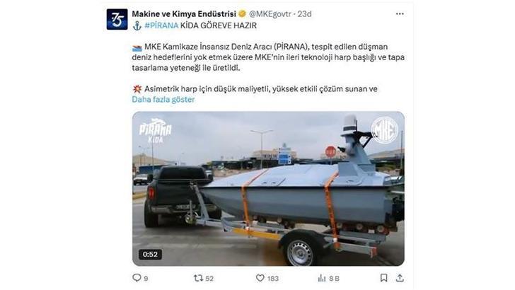 MKE: PİRANA KİDA göreve hazır