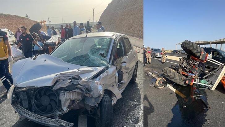 Mardin'de otomobil ile traktör çarpıştı; 3 yaralı