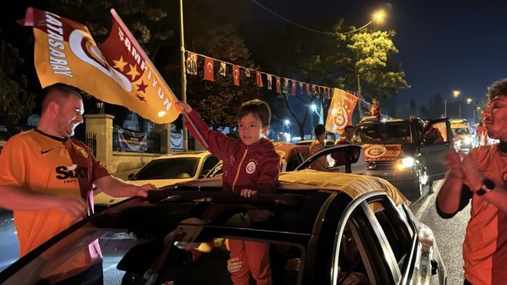 Trakya'da Galatasaray taraftarları şampiyonluğu kutladı