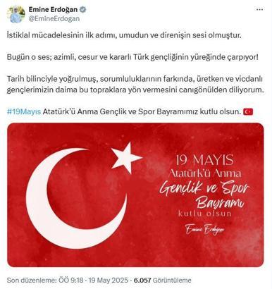 Emine Erdoğan'dan '19 Mayıs' paylaşımı