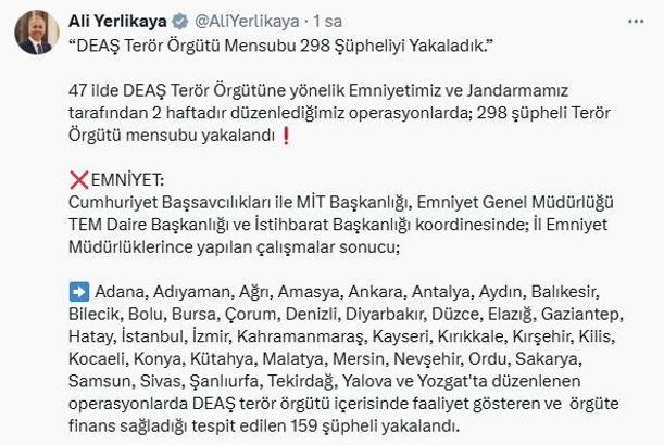 47 ilde DEAŞ operasyonu: 298 gözaltı