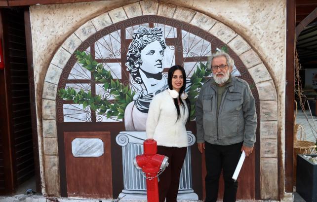 Defne Kültür ve Sanat Çarşısı duvarına ışık tanrısı Apollon resmedildi