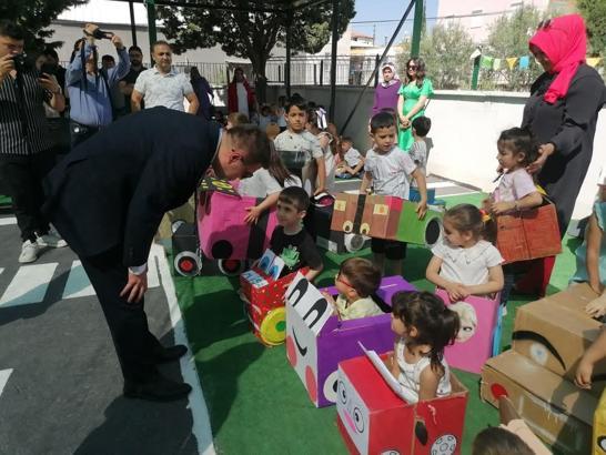 Mut Kızılay Anaokulu'nda trafik parkur oyun alanı açıldı