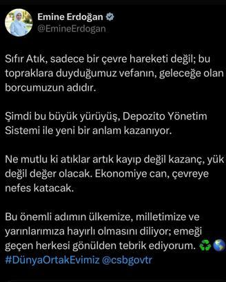 Emine Erdoğan: Ne mutlu ki atıklar artık kayıp değil