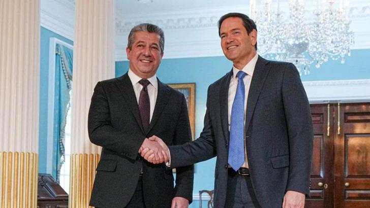 Barzani, Washington'da, ABD Dışişleri Bakanı Rubio ile görüştü