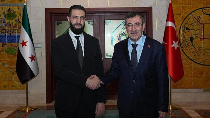 Cumhurbaşkanı Yardımcısı Yılmaz, Suriye Cumhurbaşkanı Şara ile bir araya geldi