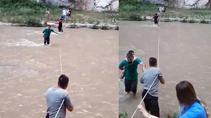 Kapıkaya Kanyonu'nda debinin yükselmesiyle mahsur kalan 35 kişiyi ekipler kurtardı