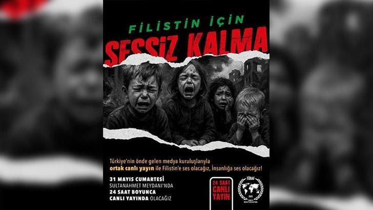 Gazetecilerden Filistin halkı için 24 saat canlı yayın