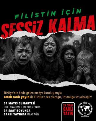 Gazetecilerden Filistin halkı için 24 saat canlı yayın