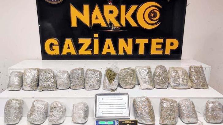 Gaziantep'te 10 kilo 400 gram skunk ele geçirildi