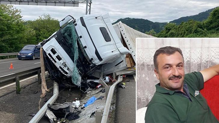 TIR'ın devrildiği kazada şoförün sol kolu koptu