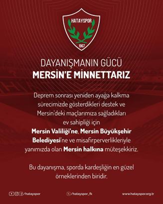 Hatayspor, Mersin’e veda etti