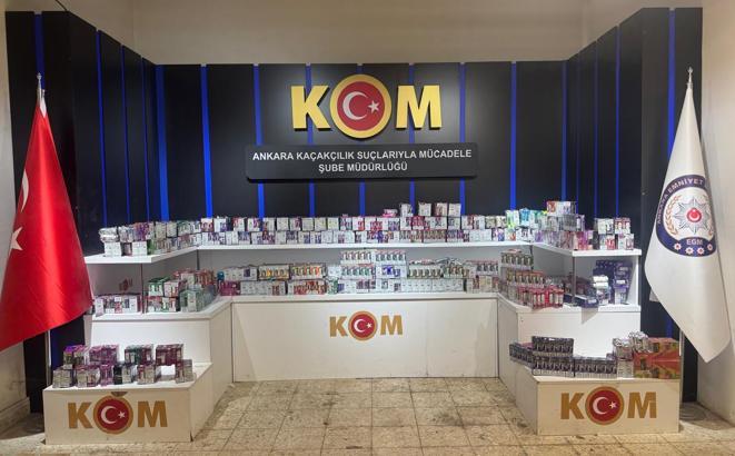 Ankara'da 3 bin kaçak elektronik sigara ele geçirildi