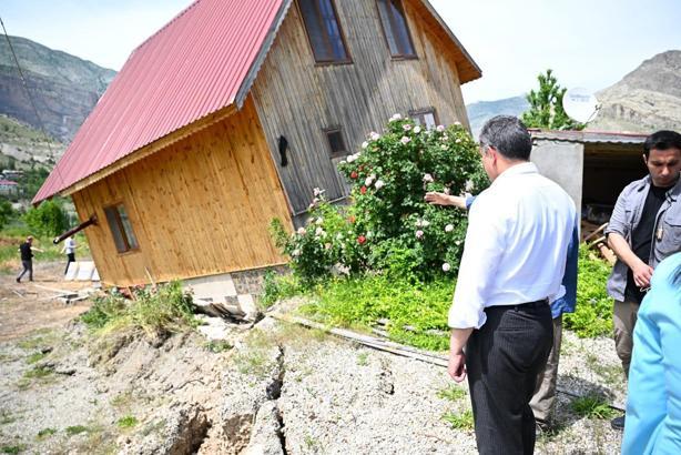 Erzurum'da heyelanlı bölgede yapılaşmaya izin verilmeyecek