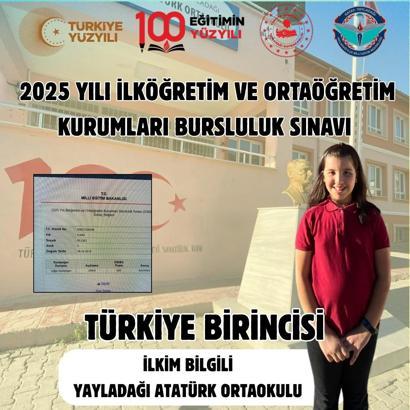 Hataylı öğrenci bursluluk sınavında Türkiye birincisi oldu