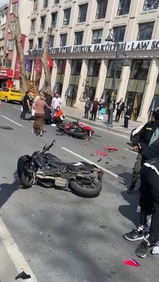 İstanbul- Beşiktaş'ta iki motosiklet kafa kafaya çarpıştı: 2 yaralı