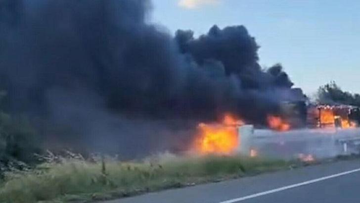 Yanan TIR'ın şoförü 3 promil alkollü çıktı