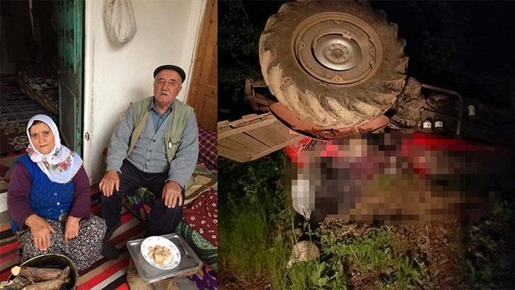 Sivas'ta devrilen traktördeki çift, öldü