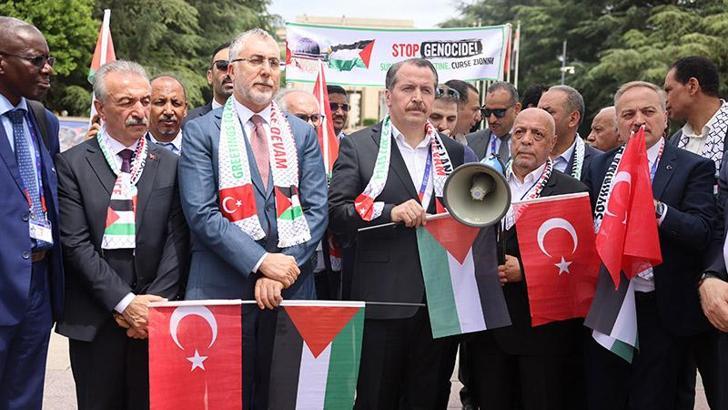 Bakan Işıkhan, Cenevre'de 'Filistin'e destek' eylemine katıldı