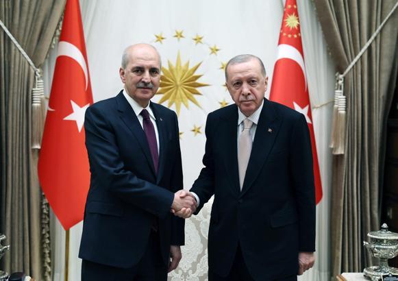 Cumhurbaşkanı Erdoğan, TBMM Başkanı Kurtulmuş'u kabul etti