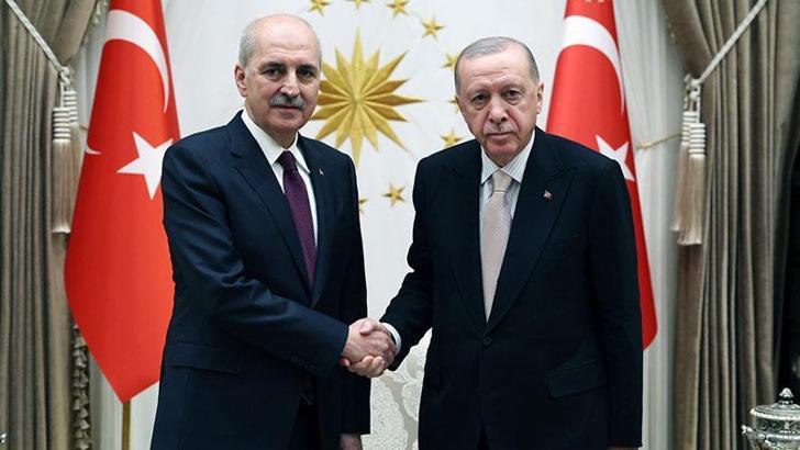 Cumhurbaşkanı Erdoğan, TBMM Başkanı Kurtulmuş'u kabul etti