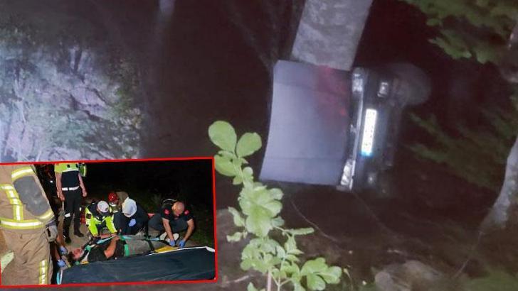 Bursa'da otomobil uçuruma yuvarlandı: 3 yaralı
