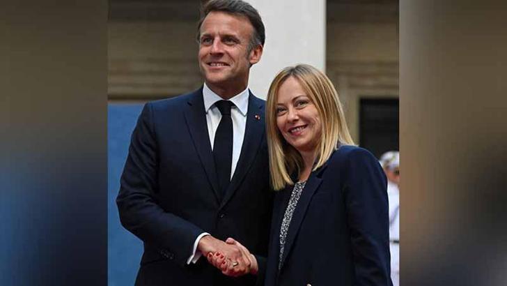 Meloni ve Macron, İtalya'da bir araya geldi