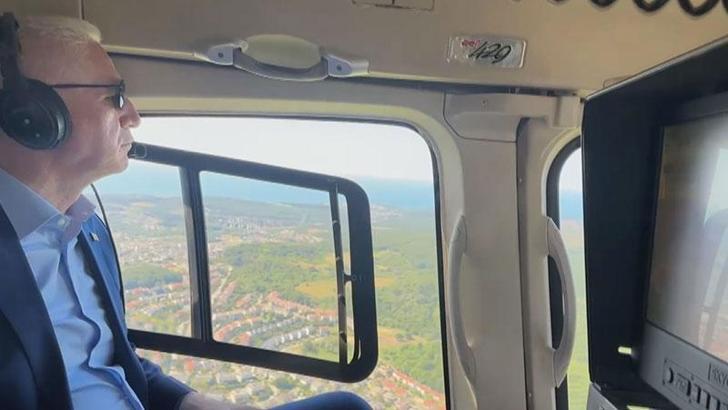 Vali Gül, bayram trafiğini havadan denetledi