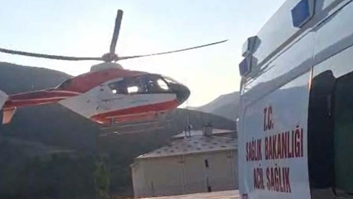 Bahçesaray’daki hasta, helikopter ambulansla Van’a sevk edildi